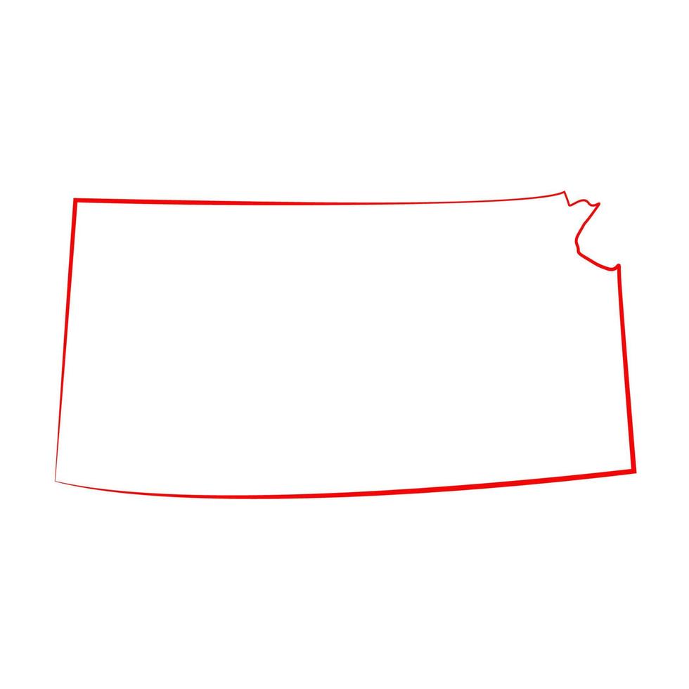 mapa de kansas em fundo branco vetor