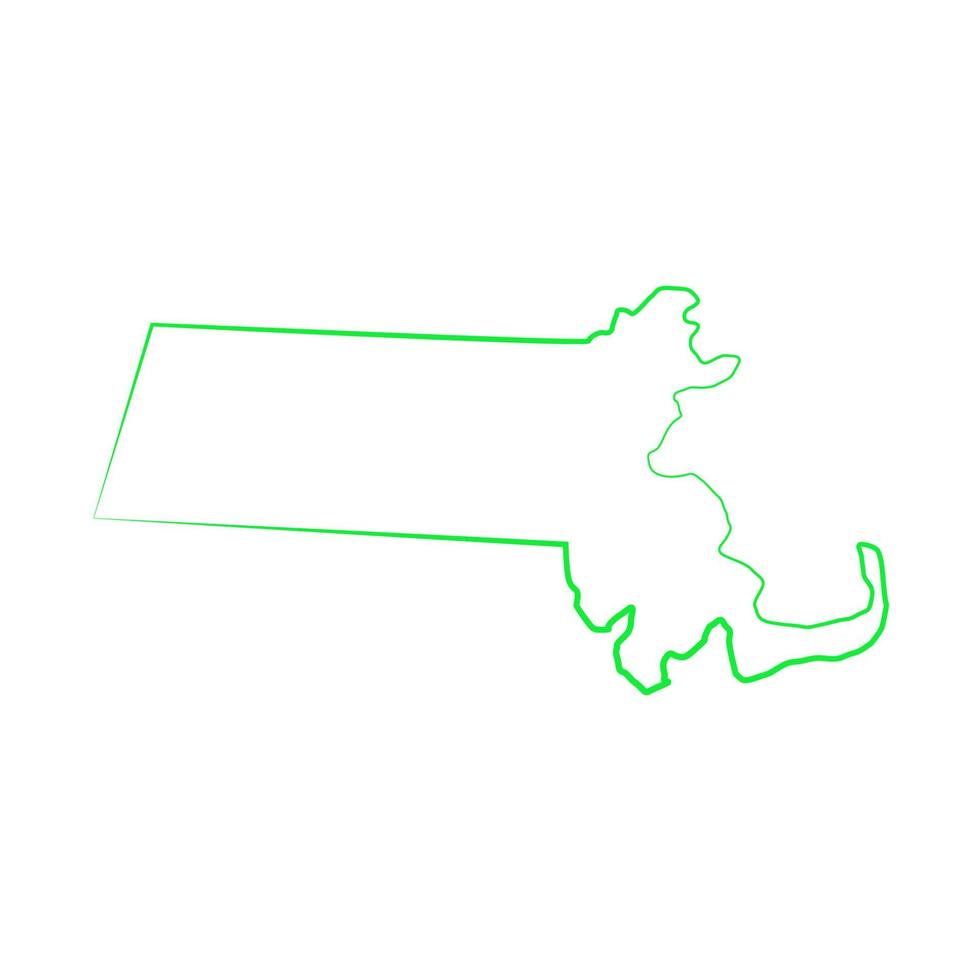 mapa de massachusetts em fundo branco vetor