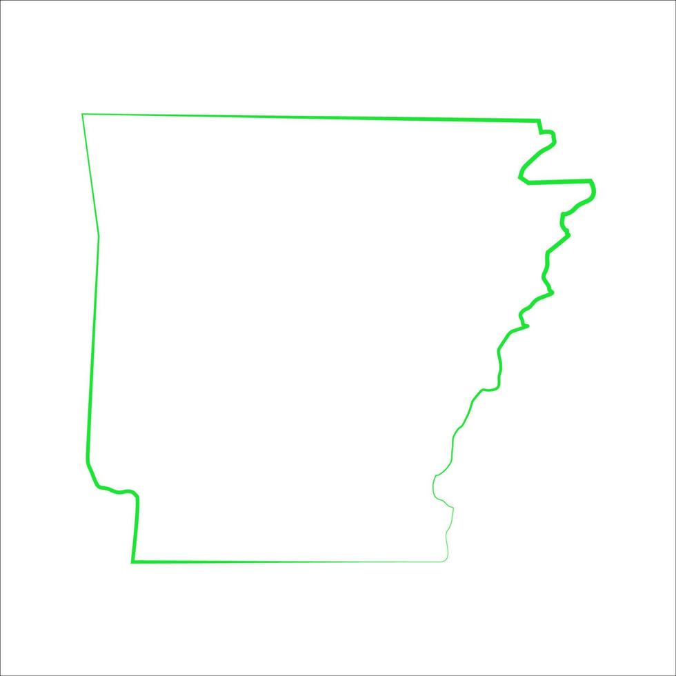 mapa de Arkansas em fundo branco vetor