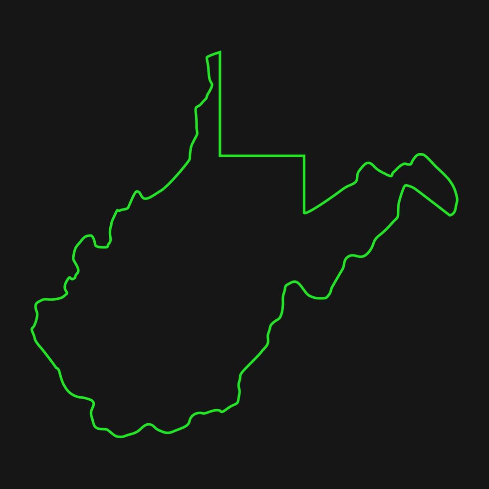 mapa da virgínia ocidental ilustrado vetor