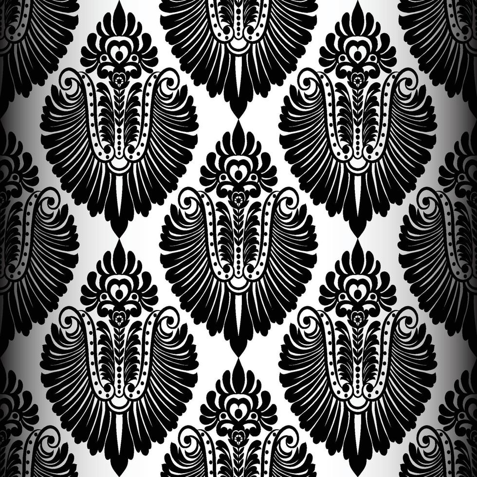 design de padrão de damasco vintage de vetor