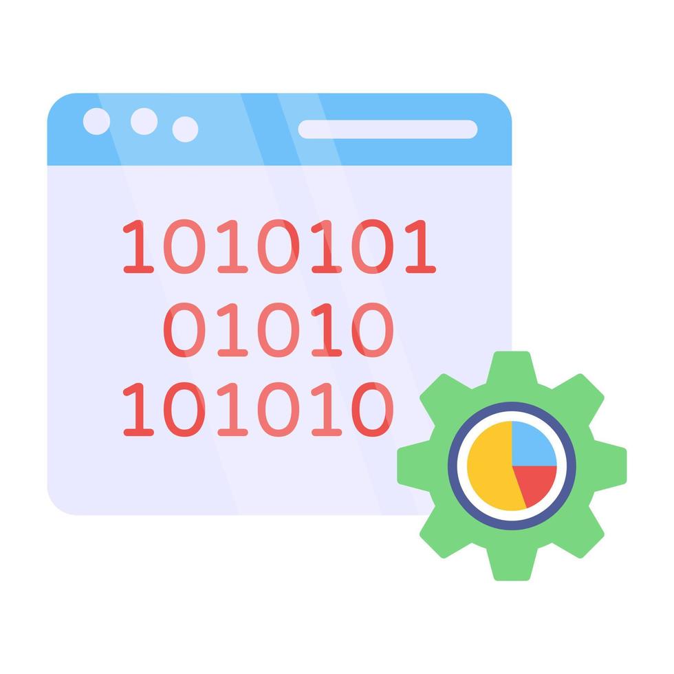 ícone de design plano de dados binários online vetor