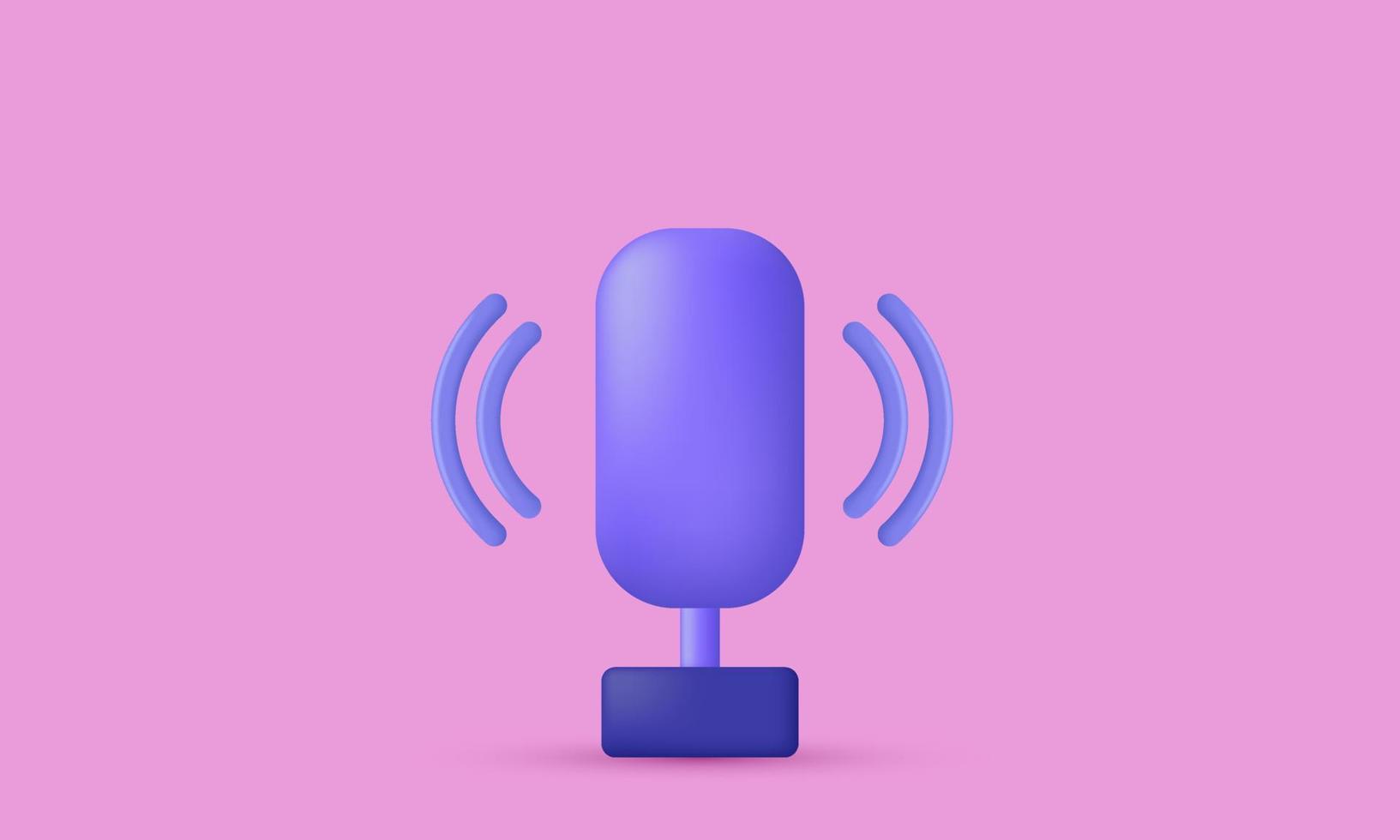 ícone de microfone 3d de vetor de estoque realista exclusivo isolado em