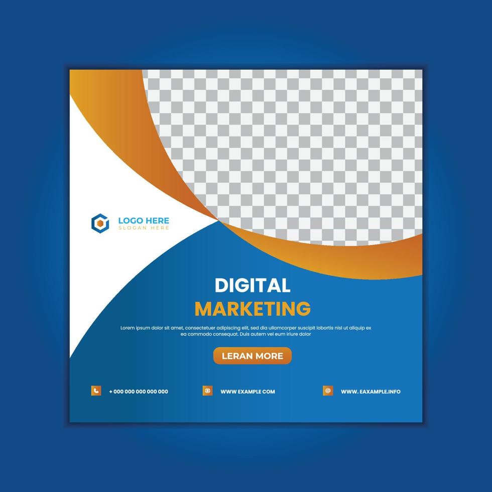 agência de marketing digital e post de mídia social corporativa e design de modelo de banner vetor