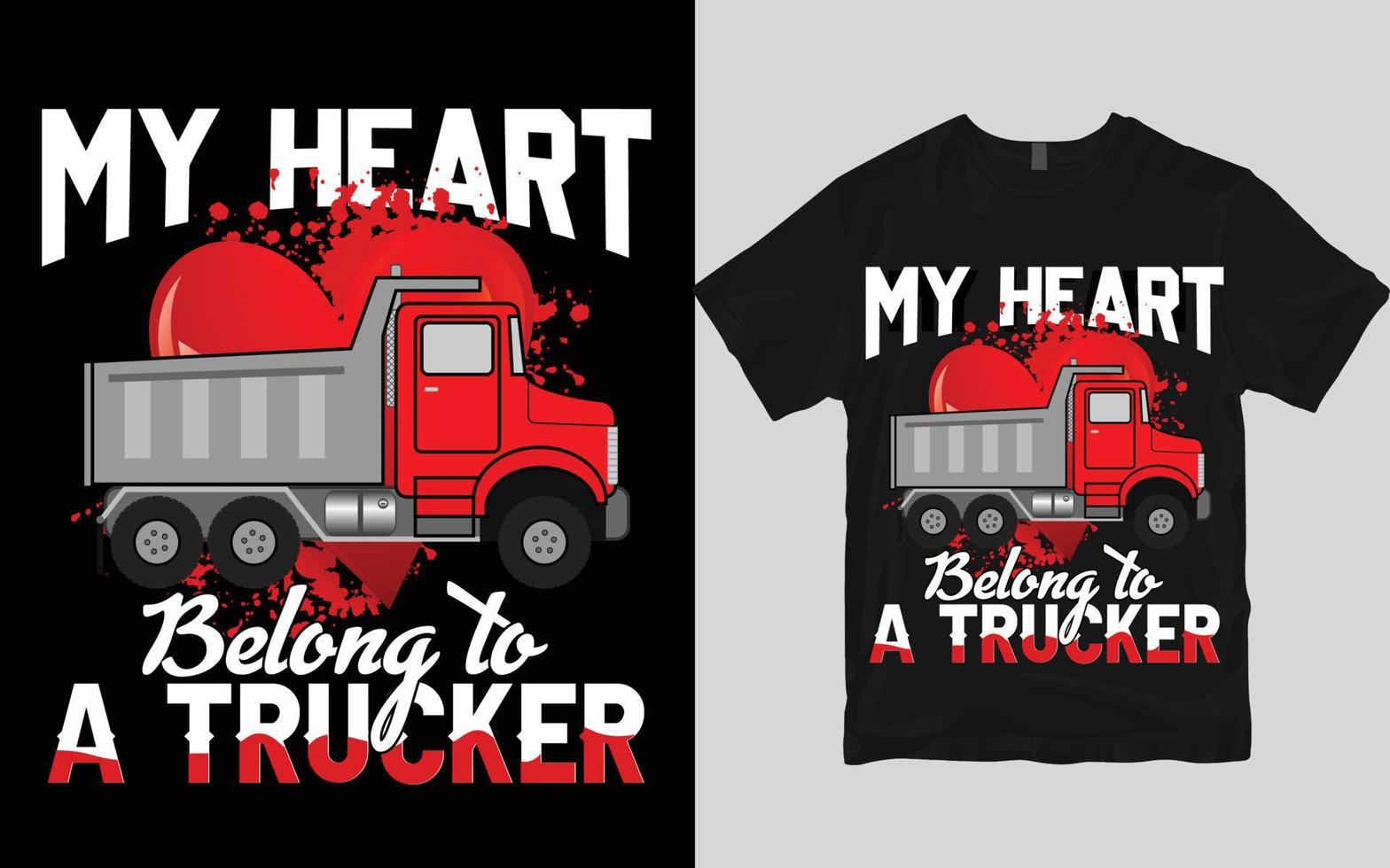 design de camiseta de caminhão vetor