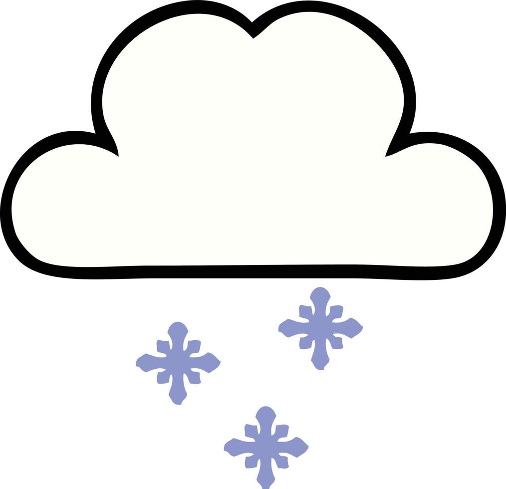 nuvem de neve bonito dos desenhos animados vetor