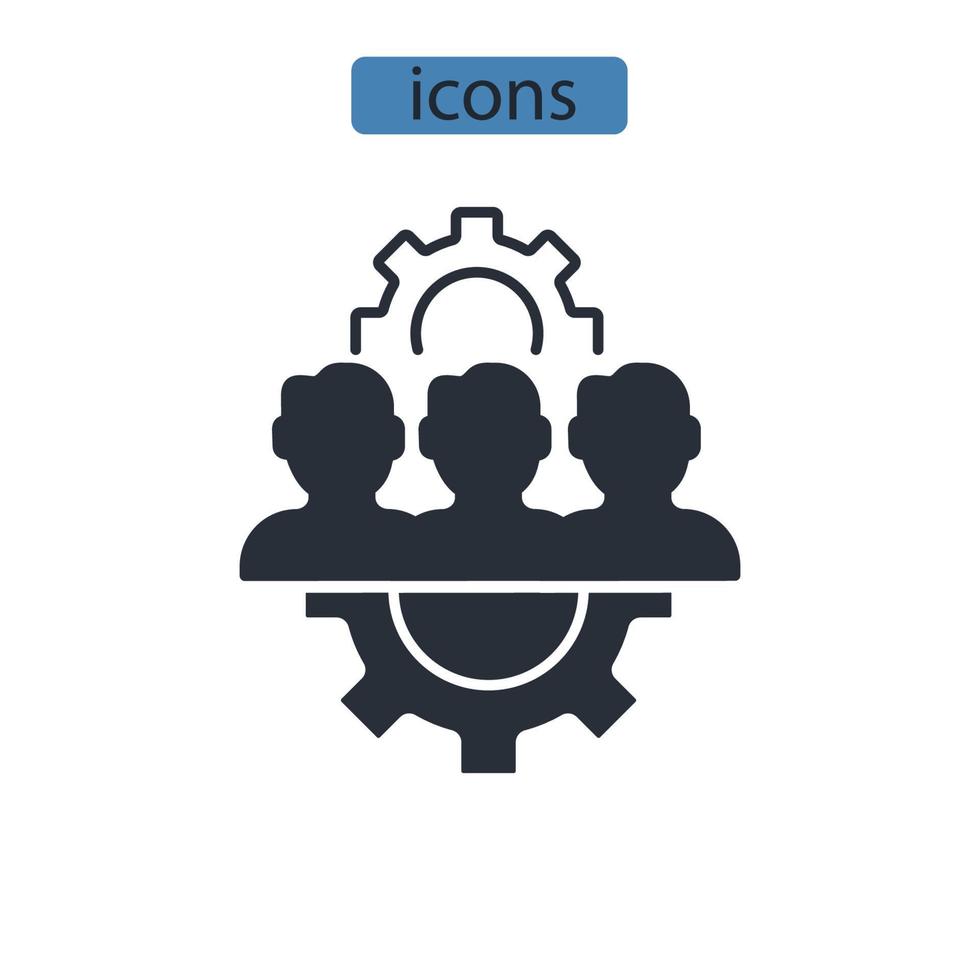 ícones de trabalho em equipe símbolo elementos vetoriais para web infográfico vetor