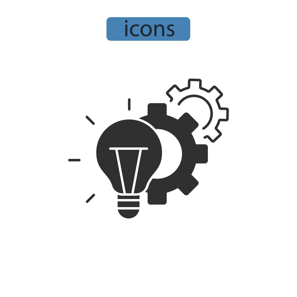 elementos de vetor de símbolo de ícones de implementação para web infográfico