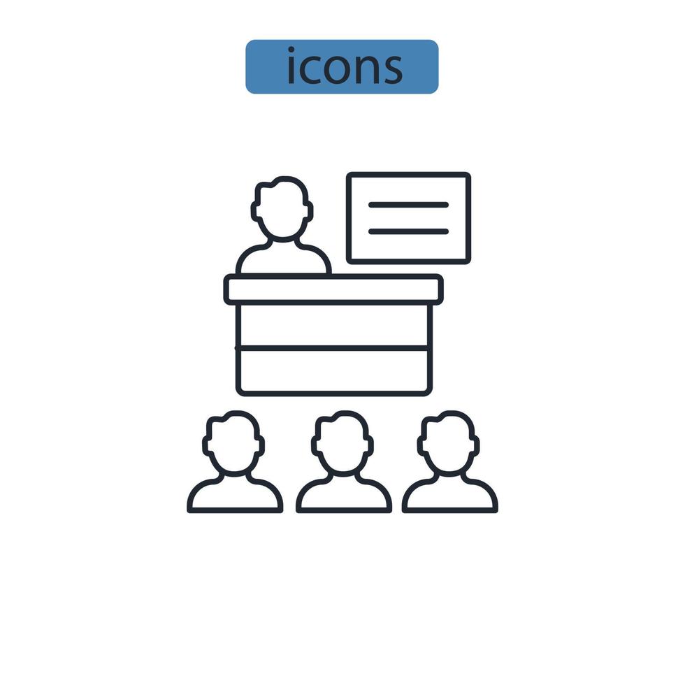 reunião ícones símbolo elementos vetoriais para infográfico web vetor