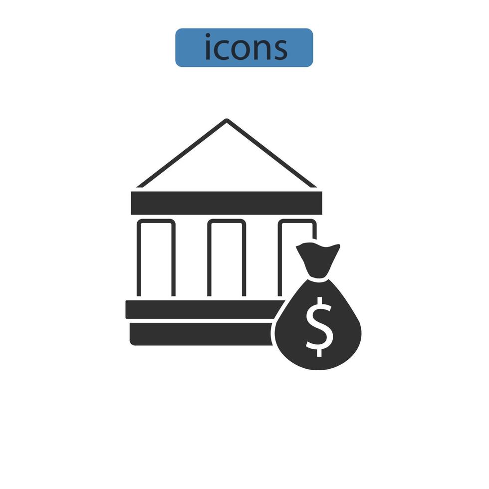 ícones bancários simbolizam elementos vetoriais para infográfico web vetor