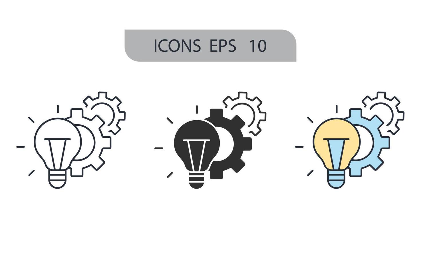 elementos de vetor de símbolo de ícones de implementação para web infográfico