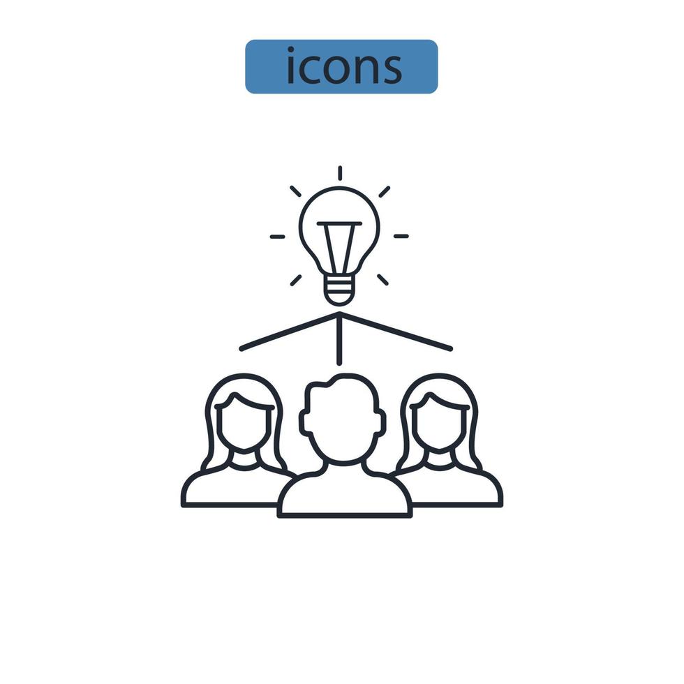 ícones de brainstorming símbolo de elementos vetoriais para web infográfico vetor