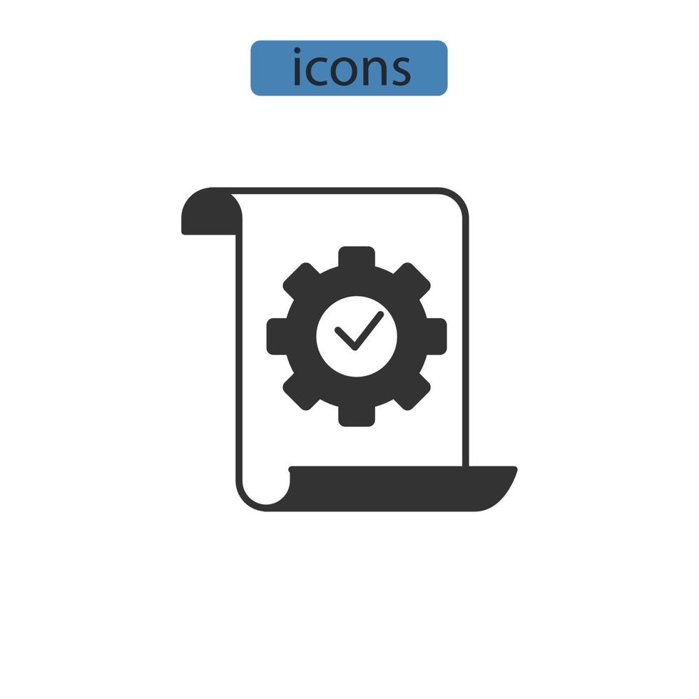 ícones de procedimento símbolo elementos vetoriais para web infográfico vetor