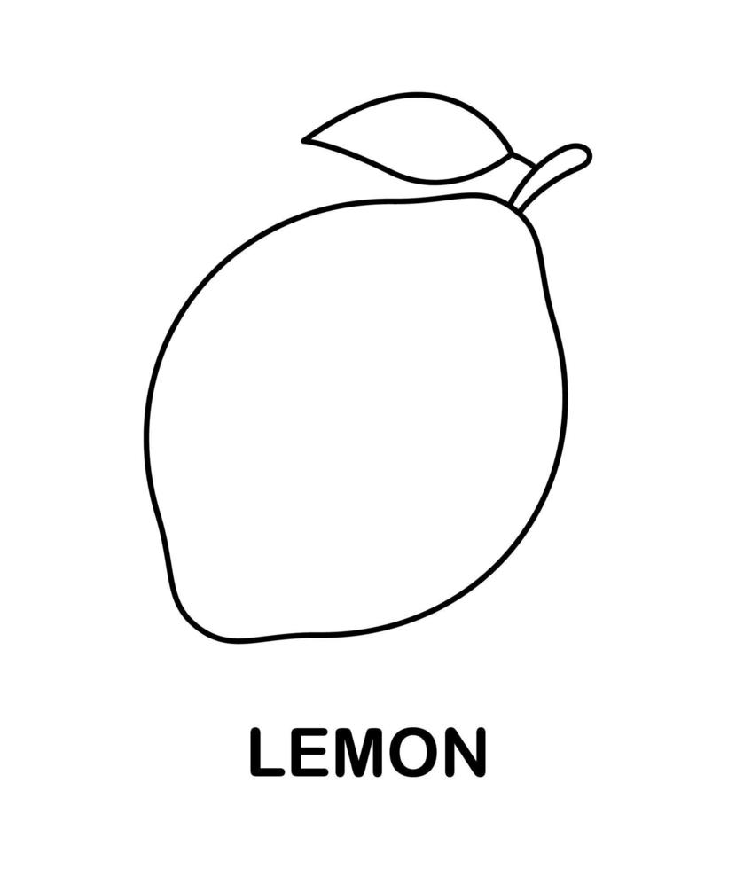 página para colorir com limão para crianças vetor