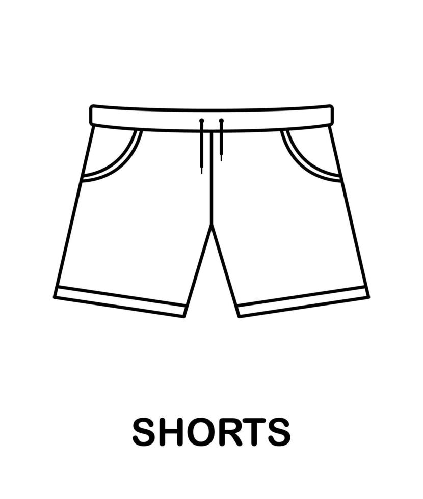 página para colorir com shorts para crianças vetor