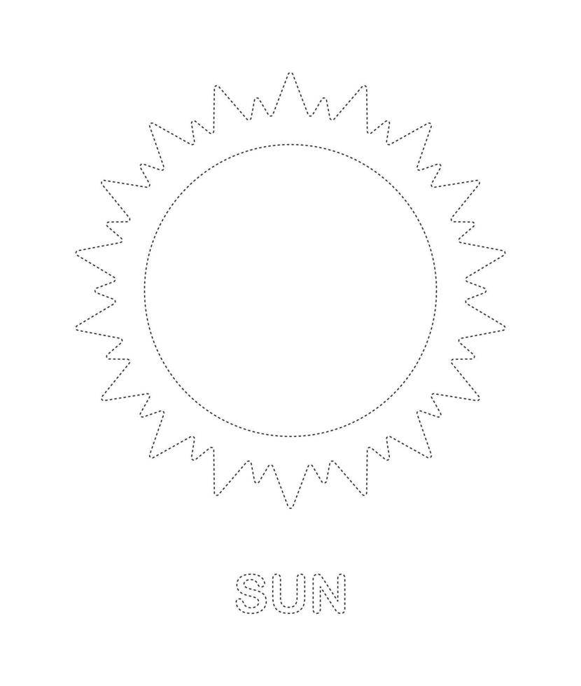 planilha de rastreamento do sol para crianças vetor