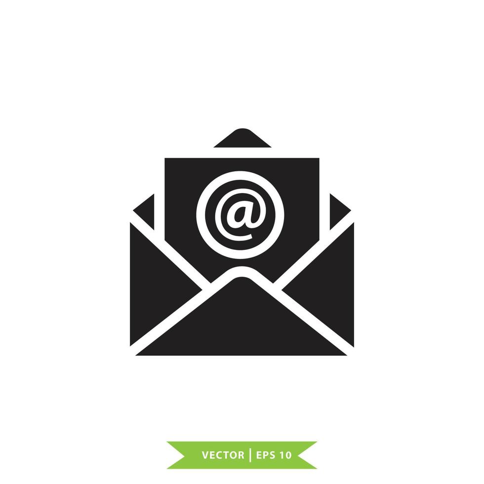 estilo simples de design de logotipo de vetor de ícone de envelope