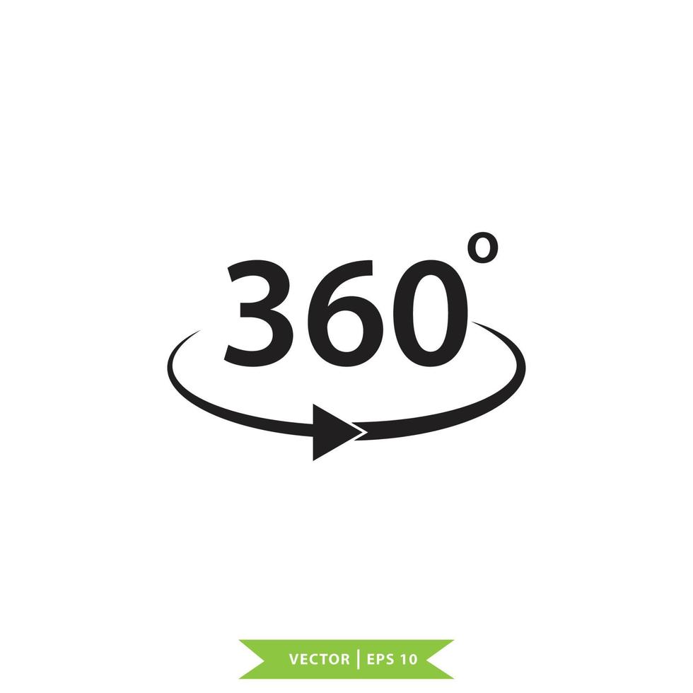 modelo de design de logotipo de ícone de 360 graus vetor