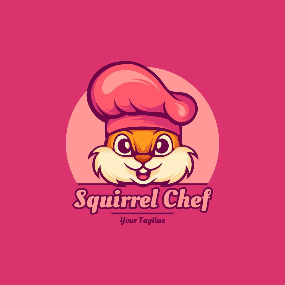 logotipo de personagem de chef esquilo 2 vetor