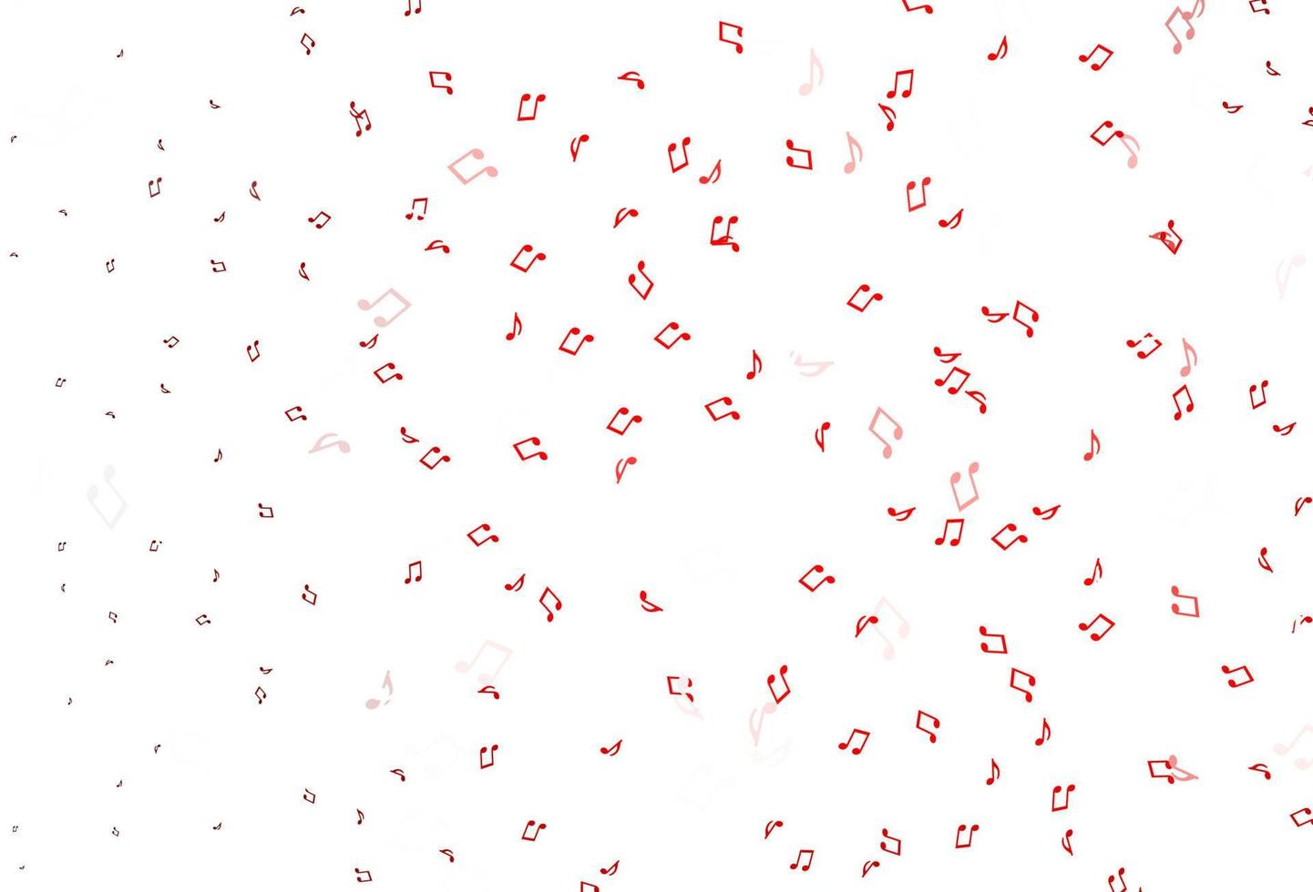 textura vector vermelho claro com notas musicais.