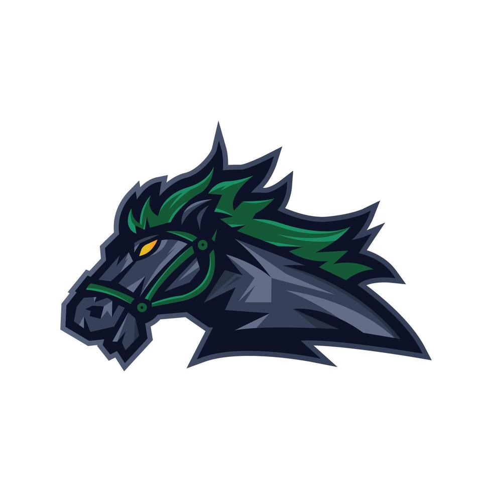 vetor de design de logotipo de mascote de cavalo com estilo de conceito de ilustração moderna para distintivo, emblema, esportes, equipe e jogos