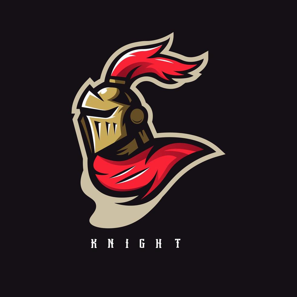 vetor de design de logotipo de mascote cavaleiro com estilo de conceito de ilustração moderna para impressão de crachá, emblema e t-shirt. cavaleiros medievais para esporte ou jogos