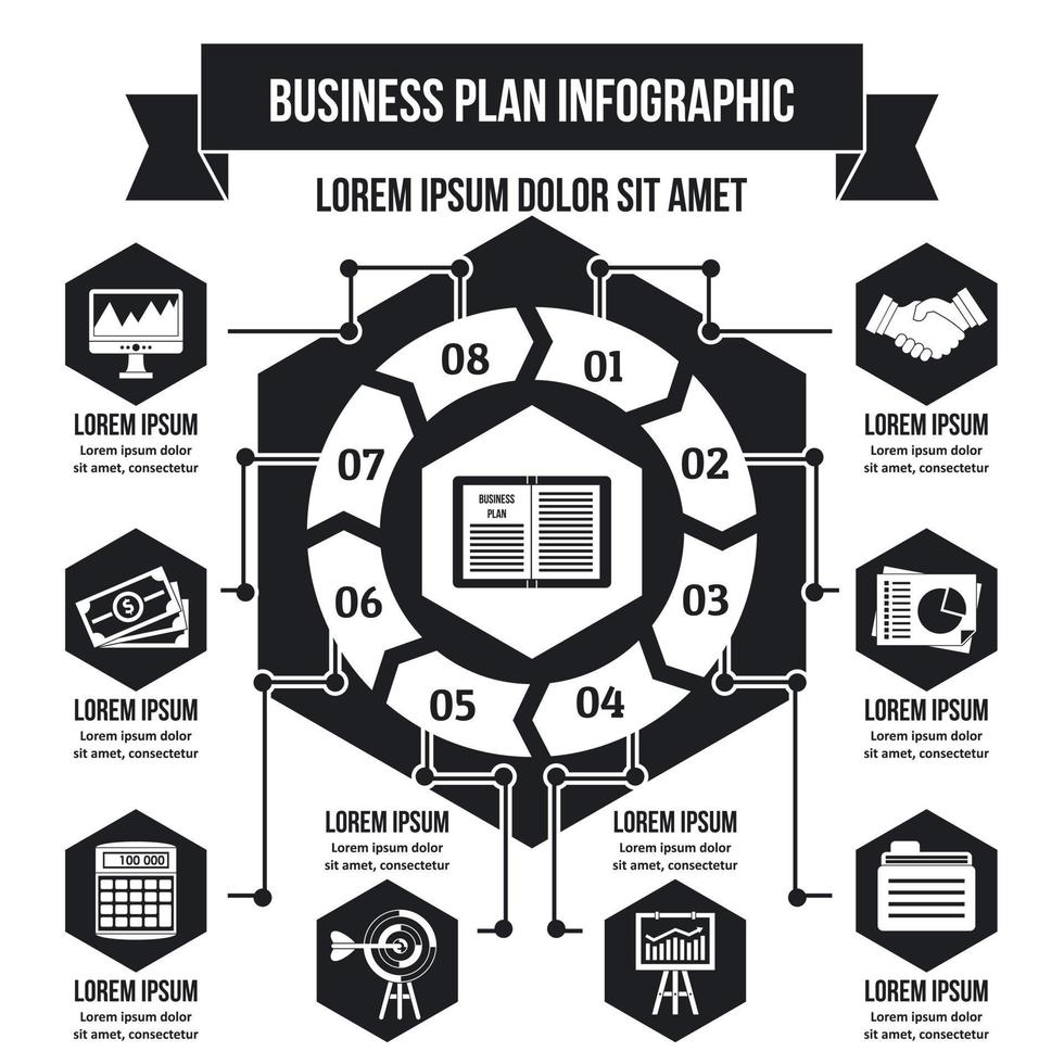 conceito de infográfico de negócios, estilo simples vetor