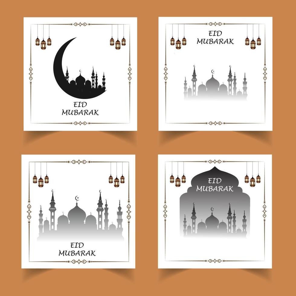 vetor de eid mubarak, desejo do ramadã. fundo islâmico árabe. design de cartões de saudação, lamps.moon árabe, mesquita, eid mubarak. postagens de mídia social, modelo de banner de mídia social,