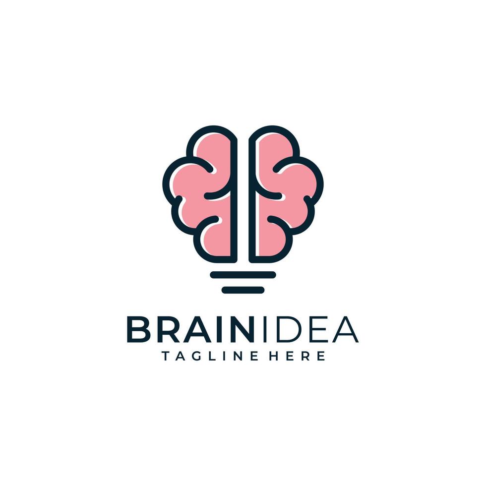 inspiração de design de vetor de logotipo de ideia de cérebro