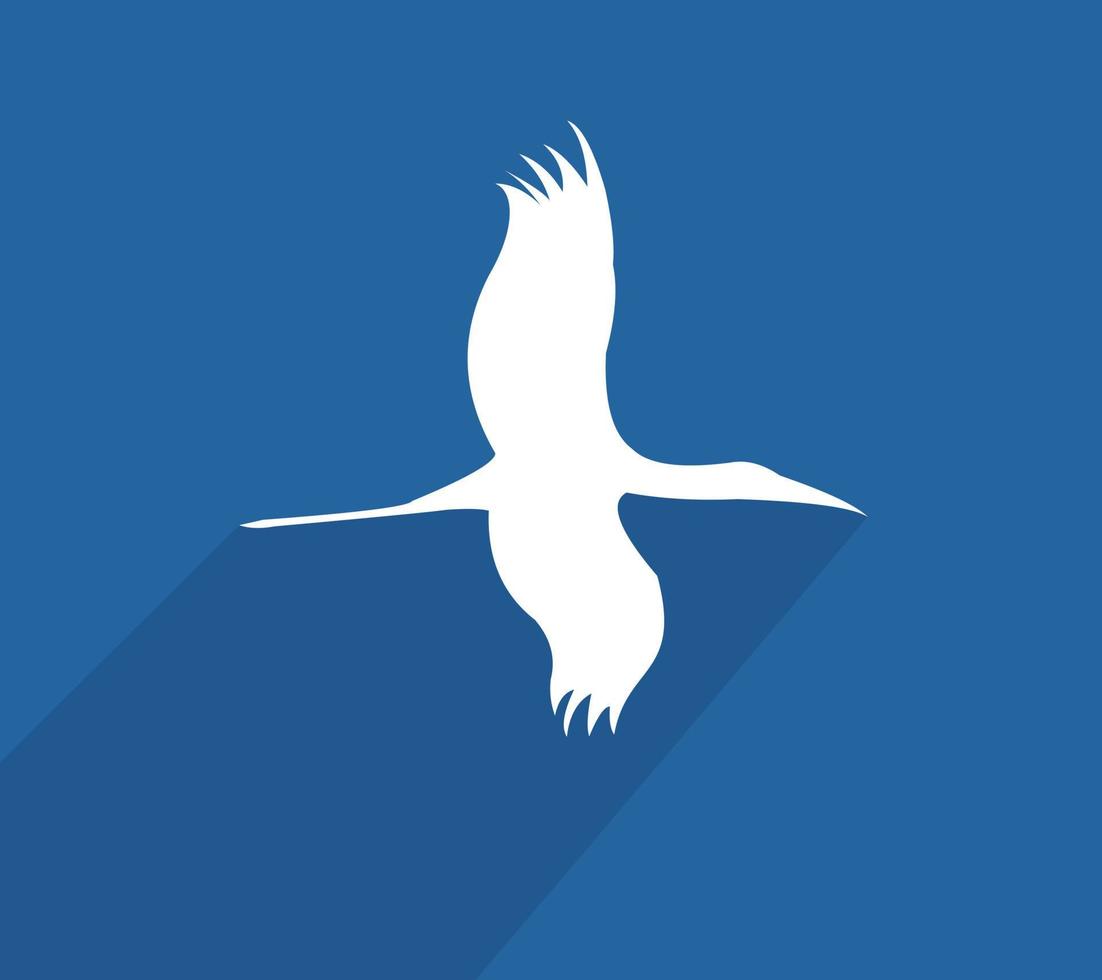 logotipo da cegonha - ilustração vetorial, design de emblema em fundo azul vetor