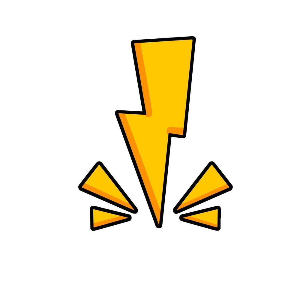 relâmpago. ícone amarelo. símbolo de velocidade vetor