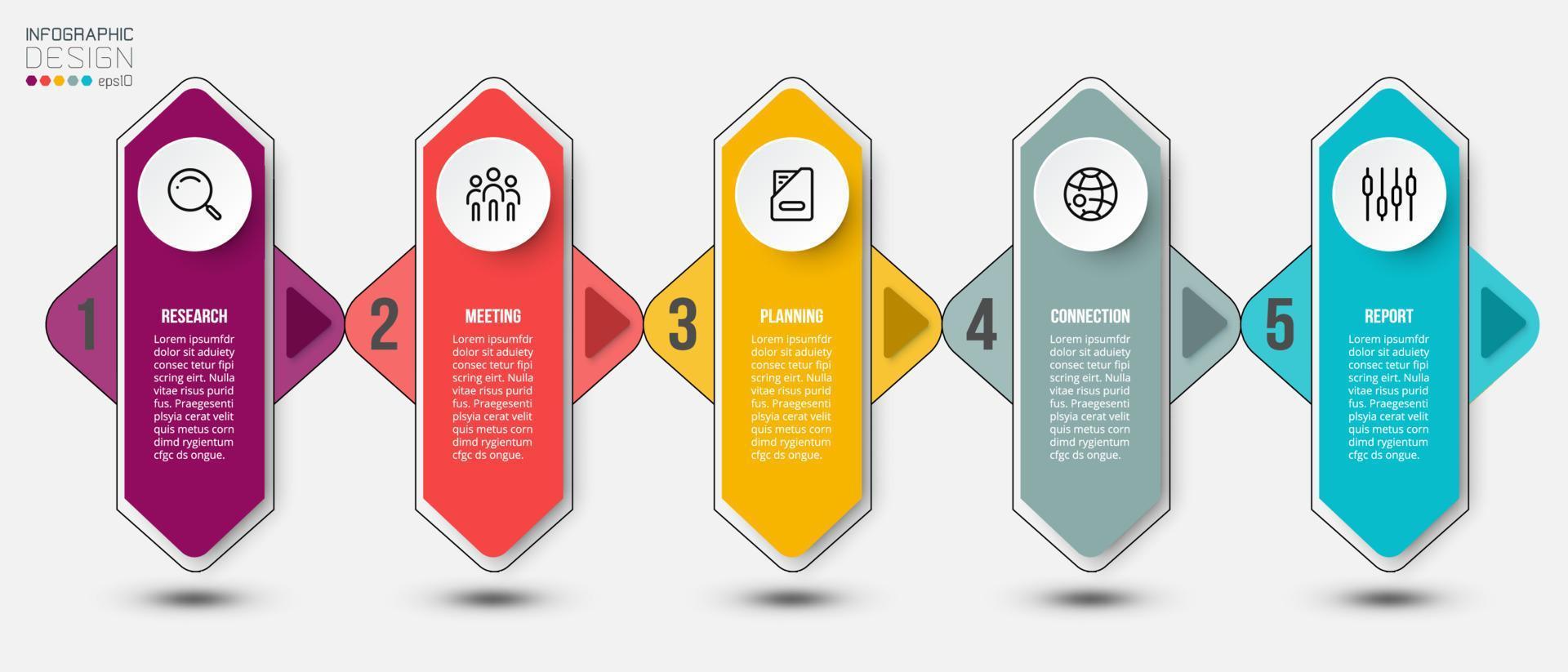 modelo de infográfico de negócios de gráfico de linha do tempo. vetor