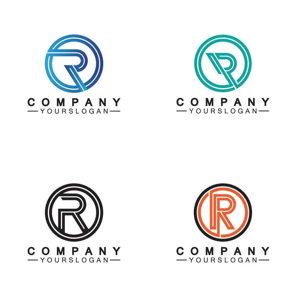 design de logotipo de monograma letra r logotipos de identidade de marca designs modelo de ilustração vetorial vetor