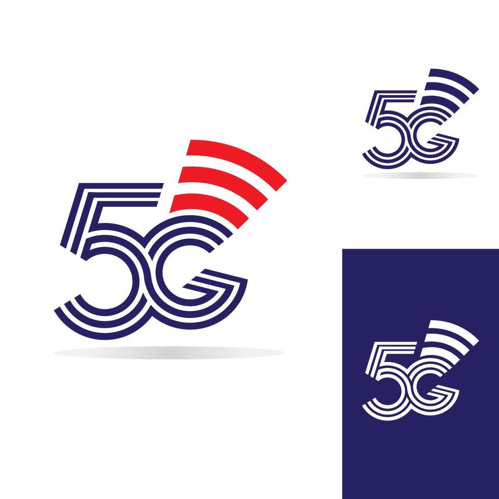 logotipo da rede 5g. conexão de rede 5g do logotipo. número 5 e letra g. vetor