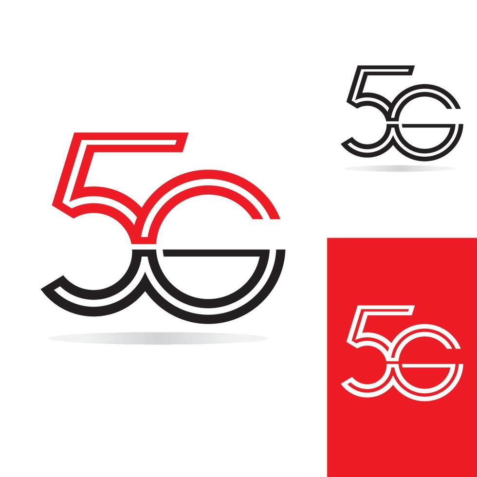 logotipo da rede 5g. conexão de rede 5g do logotipo. número 5 e letra g. vetor
