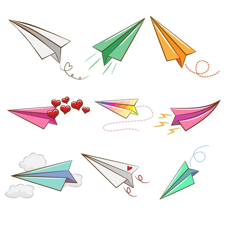 design gráfico de coleção de conjunto de vetores de avião
