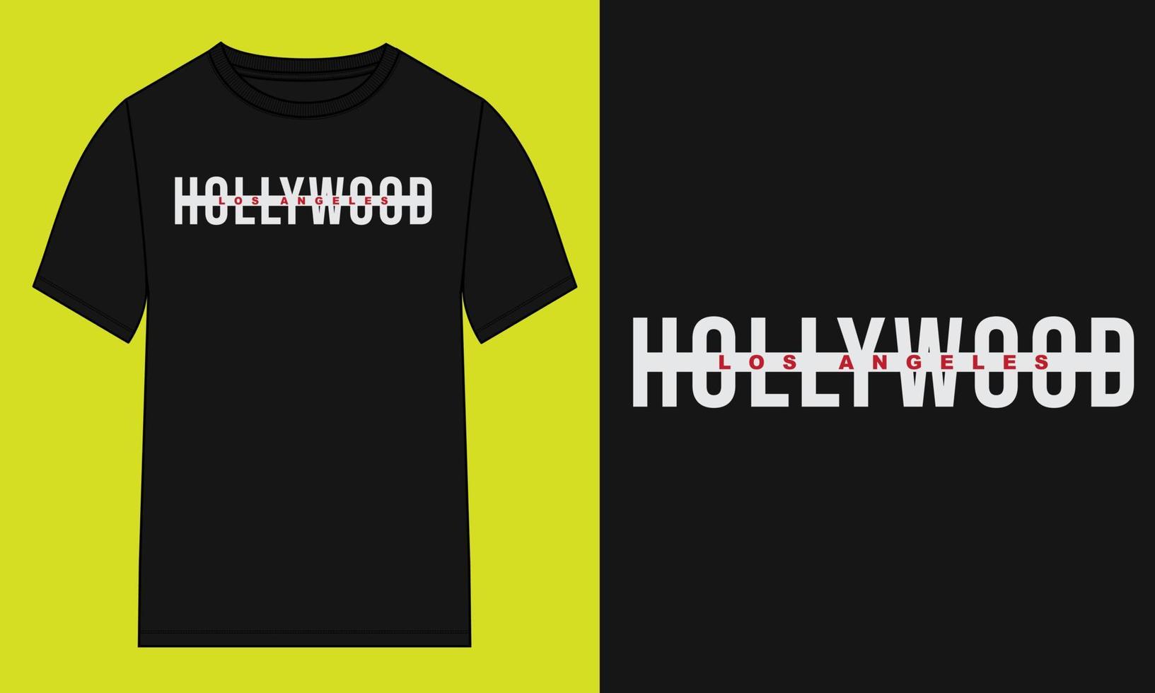 HollywoodLos Angeles. design de t-shirt de tipografia pronto para imprimir. vetor