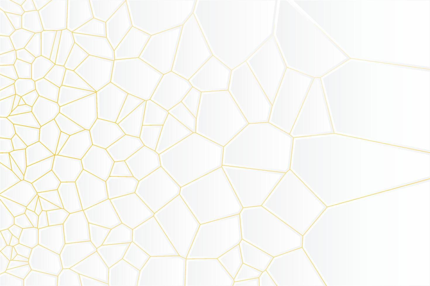 diagrama de voronoi abstrato bloqueia o padrão de célula. fundo de ilustração geométrica minimalista com luz de fundo gradiente de ouro vetor