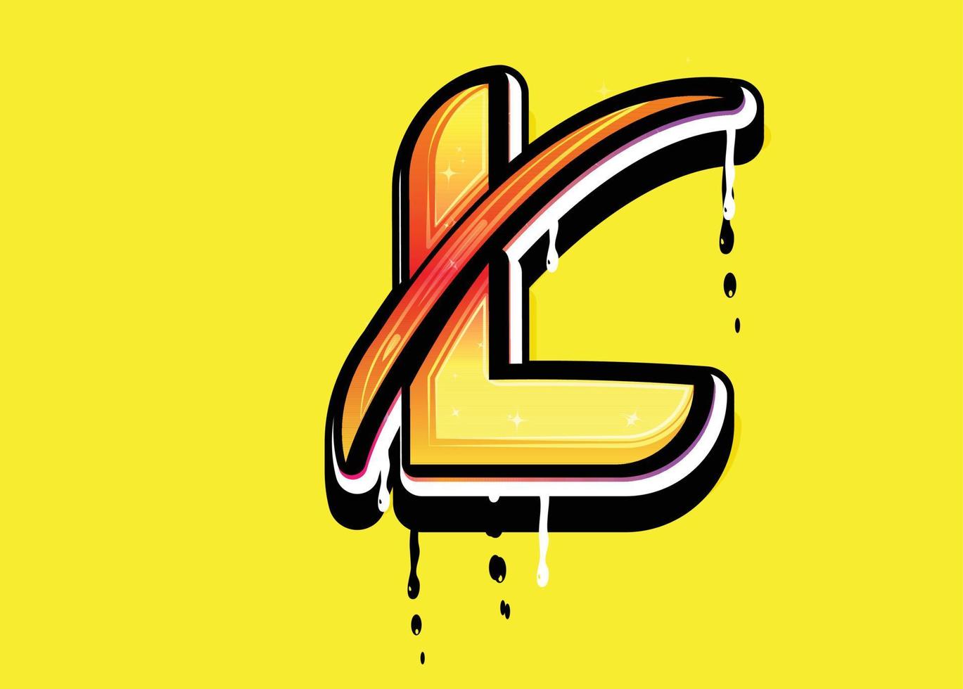 l carta swash vetor de logotipo