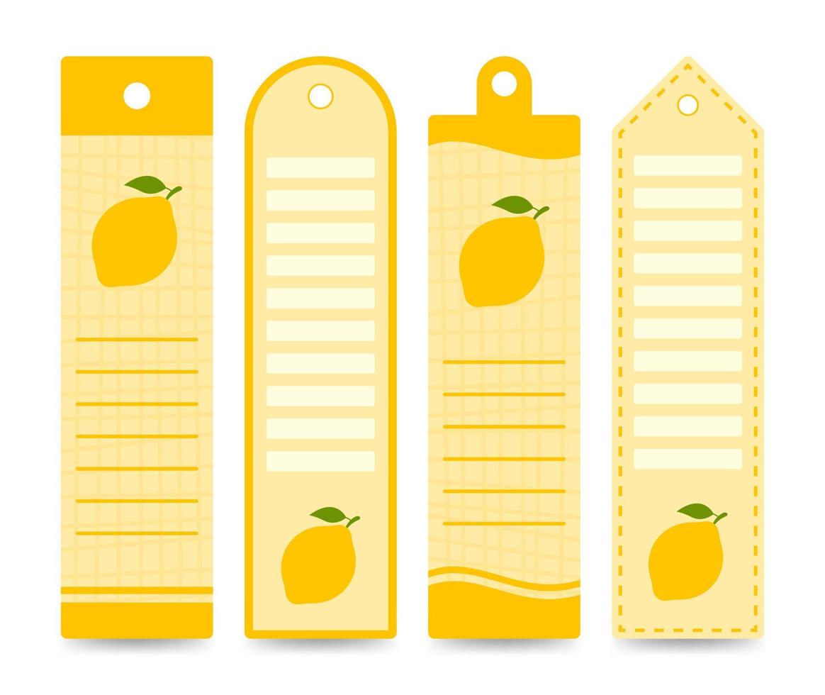 conjunto de marcadores coloridos com limão vetor