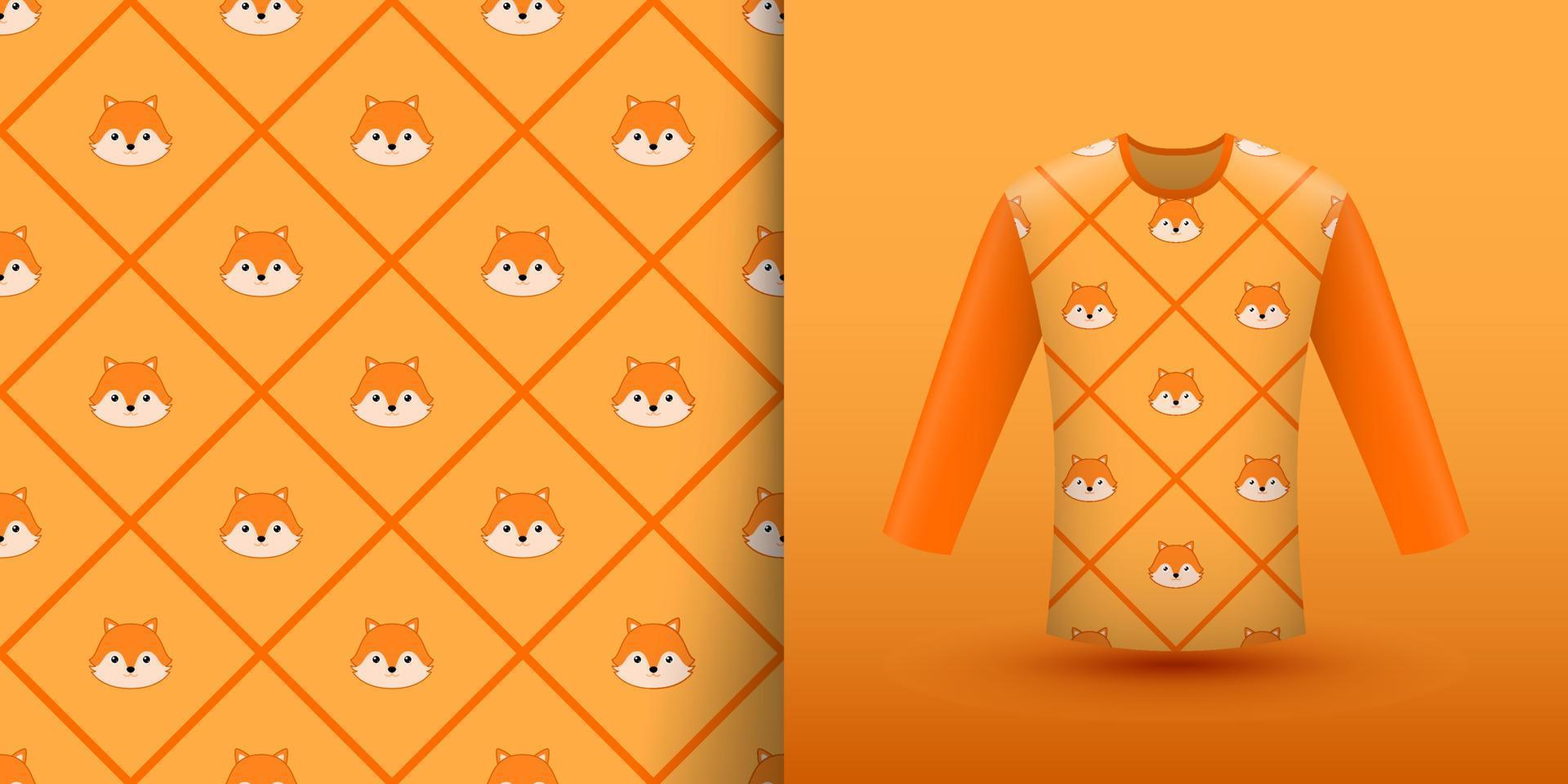 padrão perfeito de raposa com camisa vetor