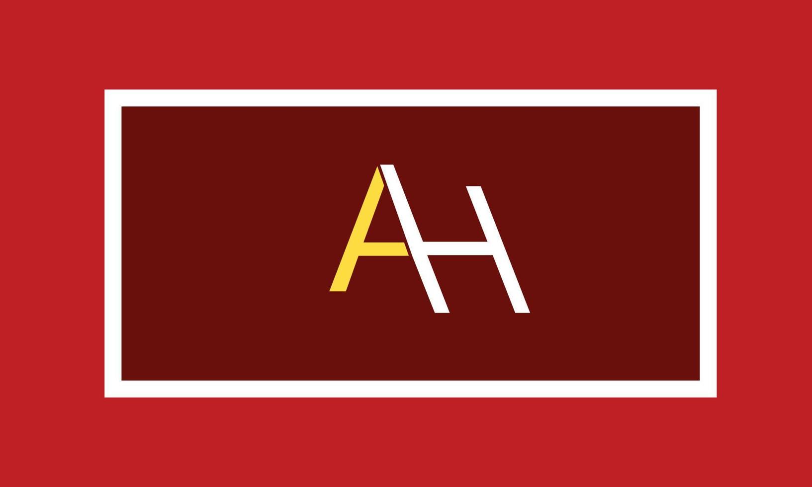 letras do alfabeto iniciais monograma logotipo ah, ha, a e h vetor