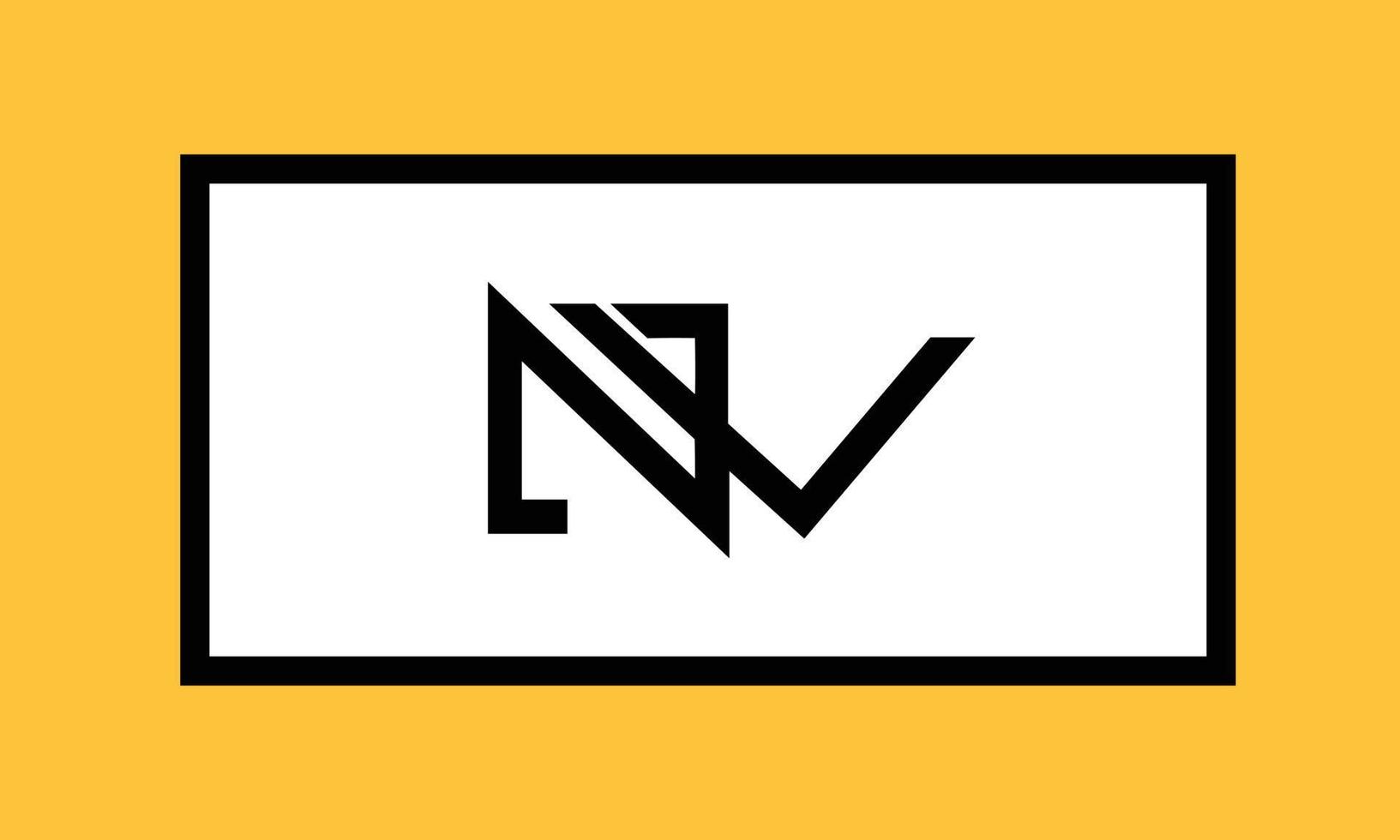 letras do alfabeto iniciais monograma logotipo nv, vn, n e v vetor