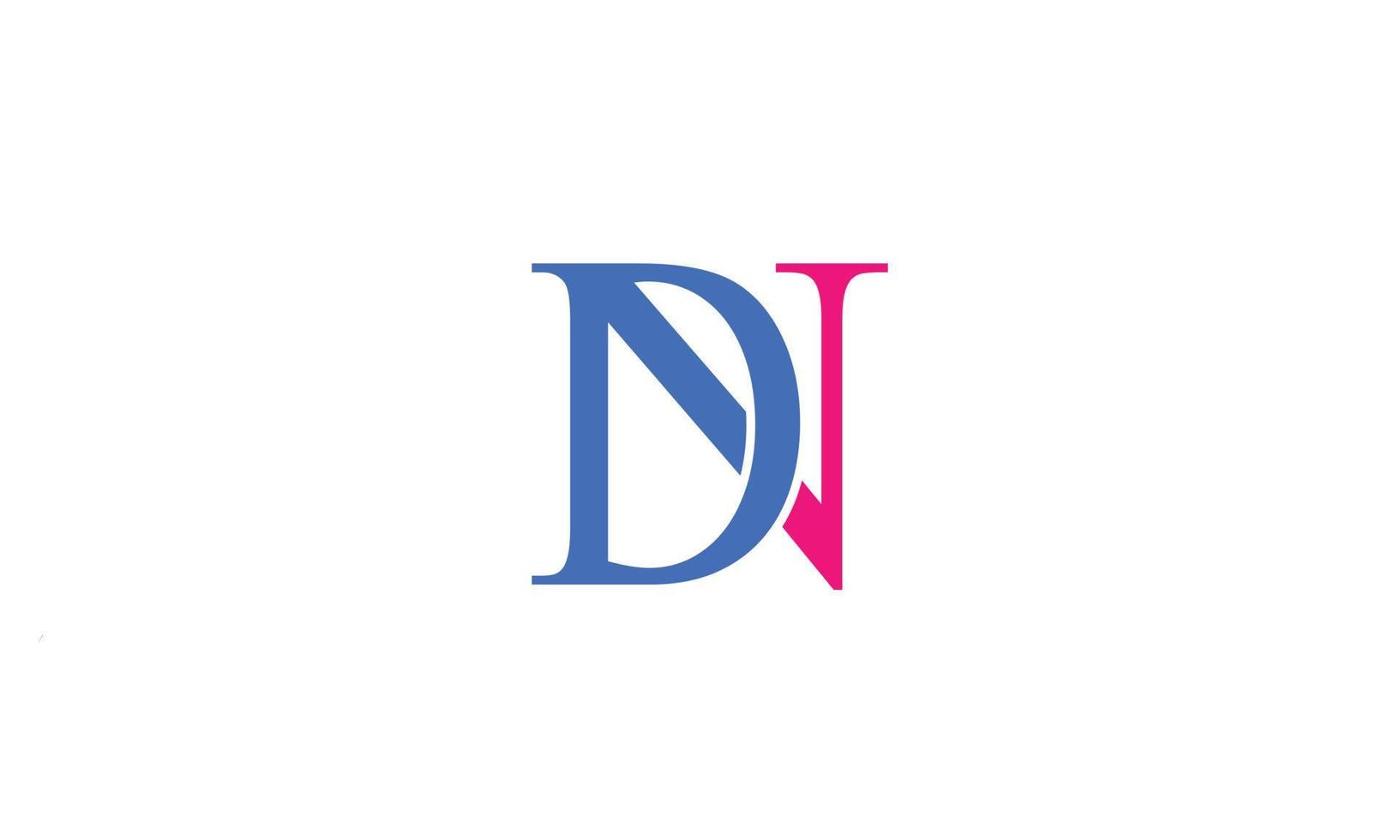 letras do alfabeto iniciais monograma logotipo dn, nd, d e n vetor