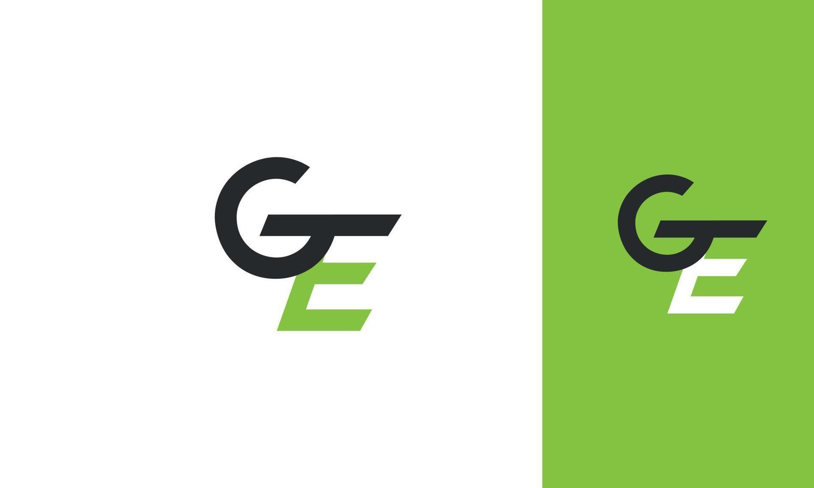 letras do alfabeto iniciais monograma logotipo ge, por exemplo, g e e vetor