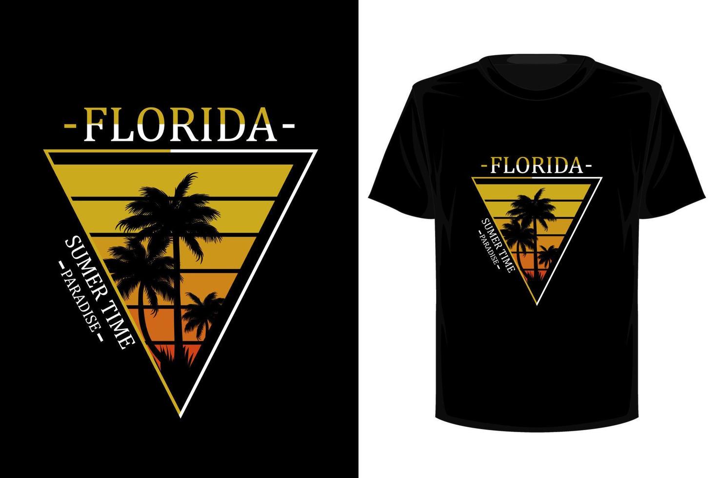 design de camiseta vintage retrô de praia da flórida vetor
