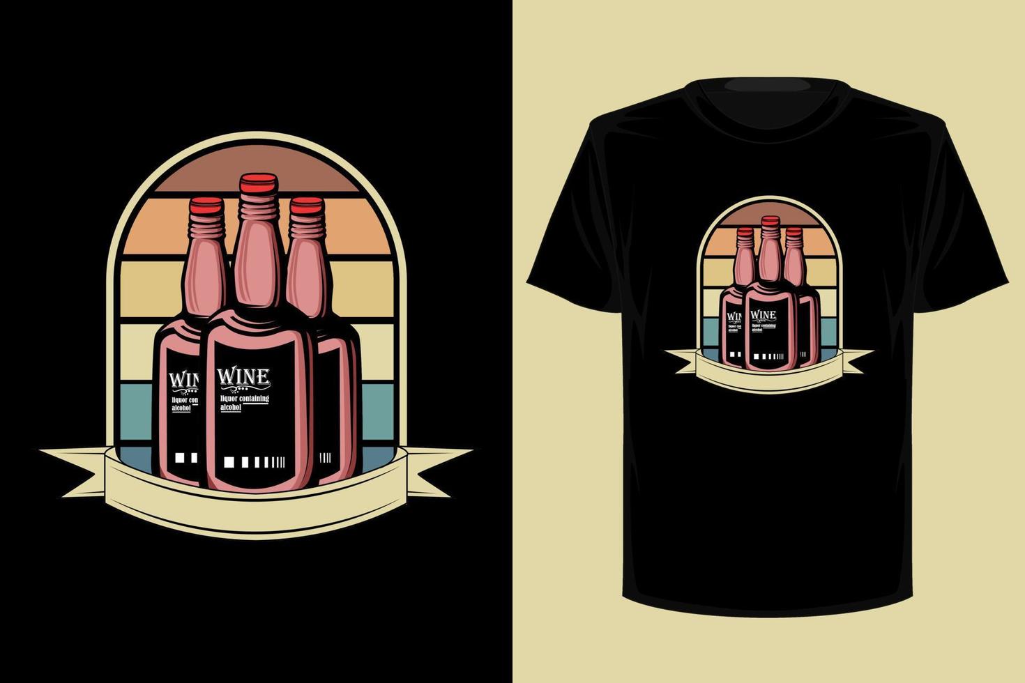 design de camiseta vintage retrô de álcool de vinho vetor