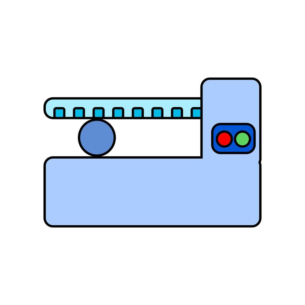 corte o ícone plano da máquina de moagem na cor azul. símbolo de usinagem, fabricação, metalurgia, engenharia mecânica, formação, modelagem, corte. ilustração vetorial. vetor
