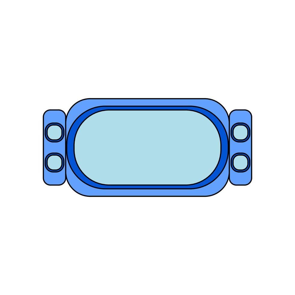 ilustração de ícone plana de óculos de segurança. na cor azul, usado para antecipar um acidente ao trabalhar em soldagem, retificação, serralheria, fabricação. vetor. vetor