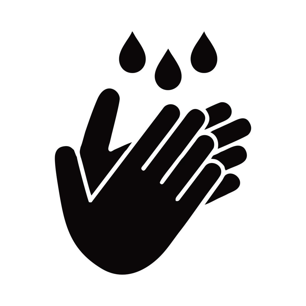 lave as mãos para manter o ícone de vetor plano limpo para site e impressão. silhueta de lavar as mãos para a saúde e livre do vírus corona. vetor editável com formato eps10